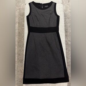 Tahari Black and Gray Midi Dress
